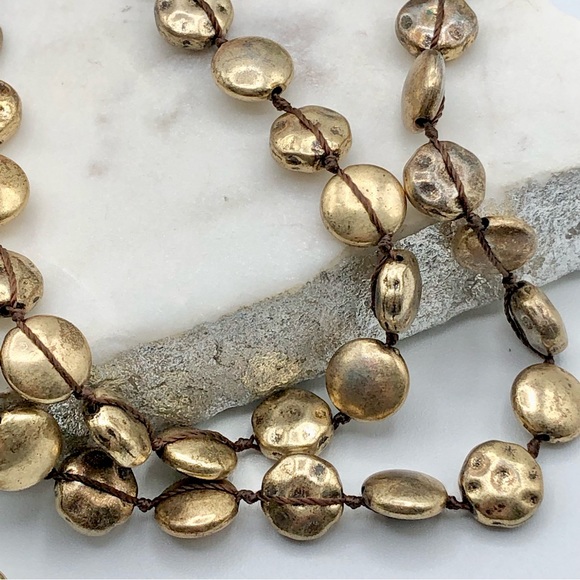 Lucky Brand Single Strand Textured Bead Station Necklace - Picture 8 of 13